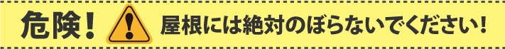 危険!屋根には絶対のぼらないでください!